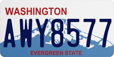 WA license plate AWY8577