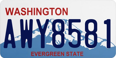 WA license plate AWY8581