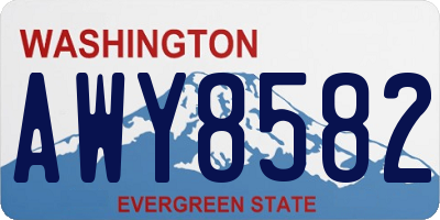 WA license plate AWY8582
