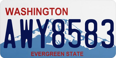 WA license plate AWY8583