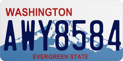 WA license plate AWY8584