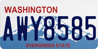 WA license plate AWY8585