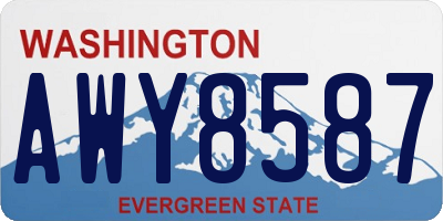 WA license plate AWY8587