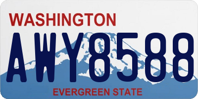 WA license plate AWY8588