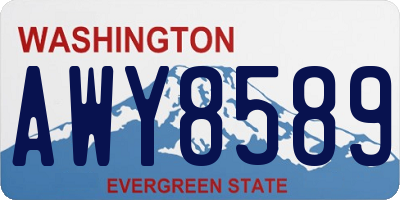 WA license plate AWY8589