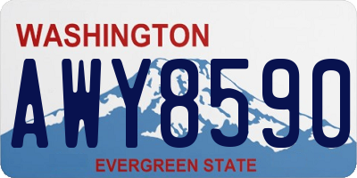WA license plate AWY8590
