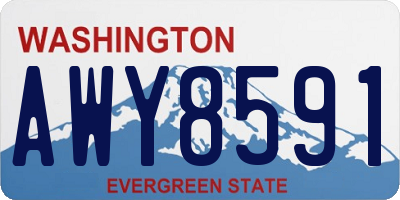 WA license plate AWY8591