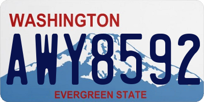 WA license plate AWY8592