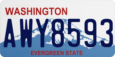 WA license plate AWY8593