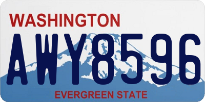 WA license plate AWY8596