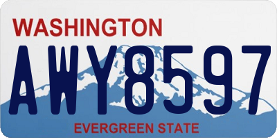 WA license plate AWY8597
