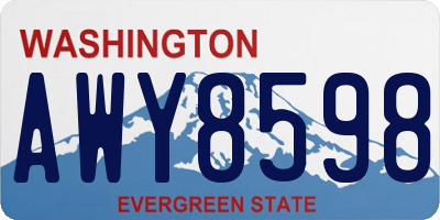 WA license plate AWY8598