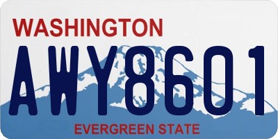 WA license plate AWY8601