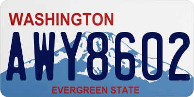 WA license plate AWY8602