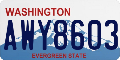 WA license plate AWY8603