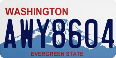 WA license plate AWY8604