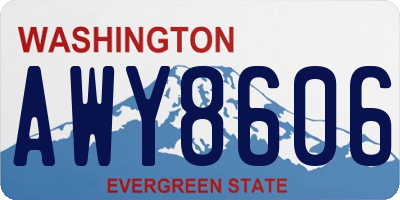 WA license plate AWY8606