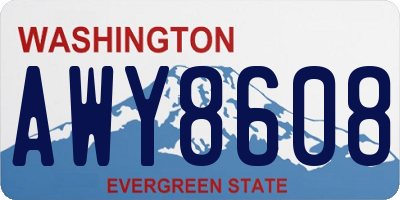 WA license plate AWY8608