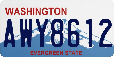 WA license plate AWY8612