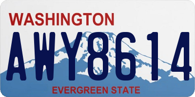 WA license plate AWY8614