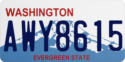 WA license plate AWY8615