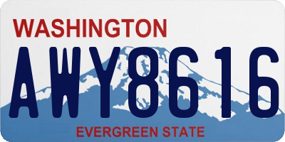 WA license plate AWY8616