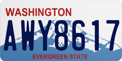 WA license plate AWY8617