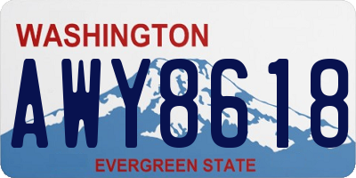 WA license plate AWY8618