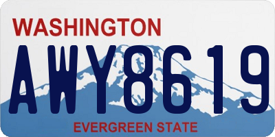 WA license plate AWY8619