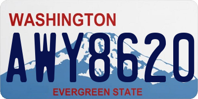 WA license plate AWY8620