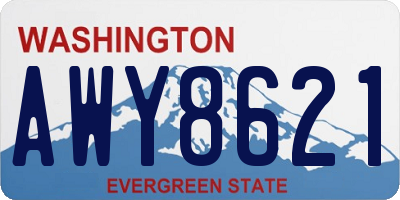 WA license plate AWY8621