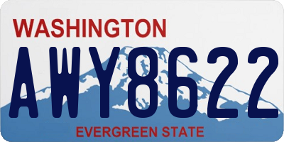 WA license plate AWY8622