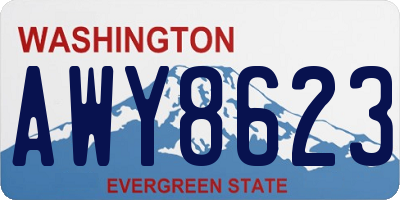 WA license plate AWY8623
