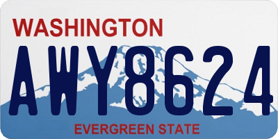 WA license plate AWY8624