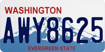 WA license plate AWY8625