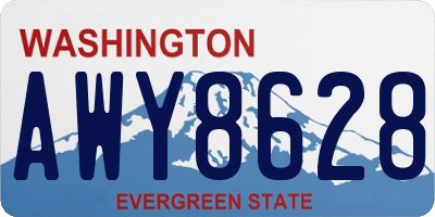 WA license plate AWY8628