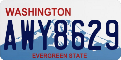WA license plate AWY8629