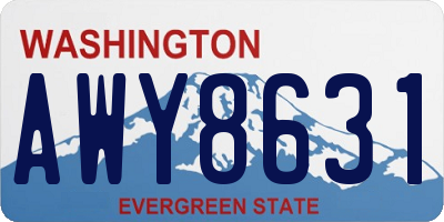 WA license plate AWY8631