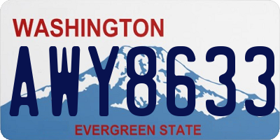 WA license plate AWY8633