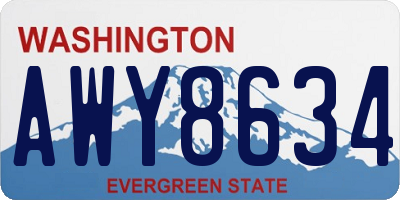 WA license plate AWY8634