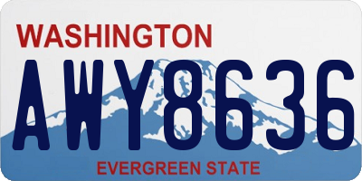 WA license plate AWY8636