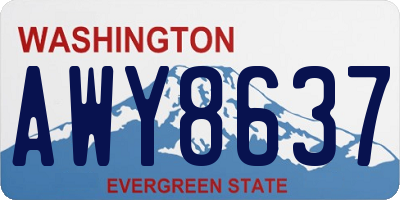 WA license plate AWY8637