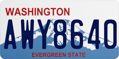 WA license plate AWY8640