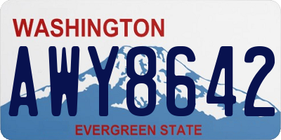 WA license plate AWY8642