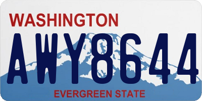 WA license plate AWY8644