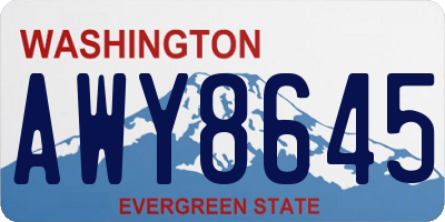 WA license plate AWY8645
