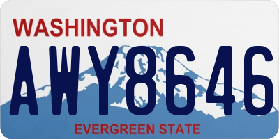 WA license plate AWY8646