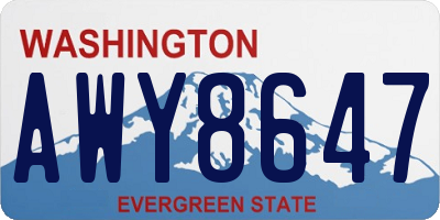 WA license plate AWY8647