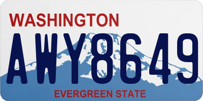 WA license plate AWY8649