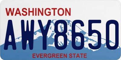 WA license plate AWY8650